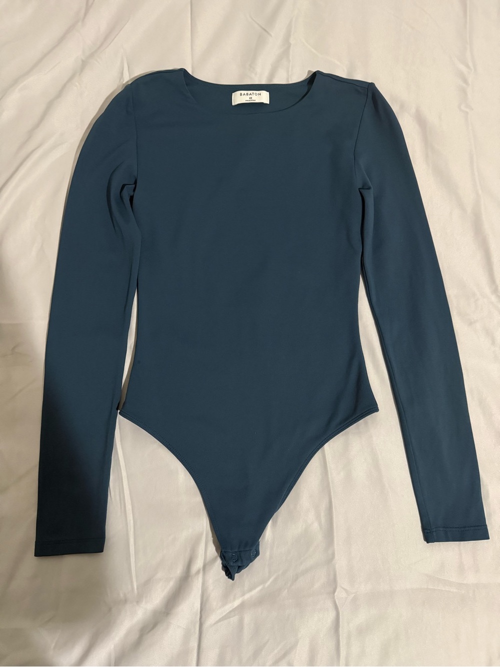 Babaton Kids Long-Sleeve One-Piece Bodysuit in Teal Blue